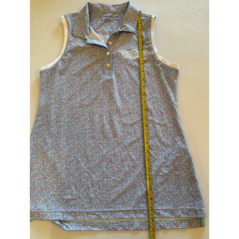 Peter Millar Women's Sleeveless Polo Wing Stop Logo Sz M Tank - Picture 5 of 6